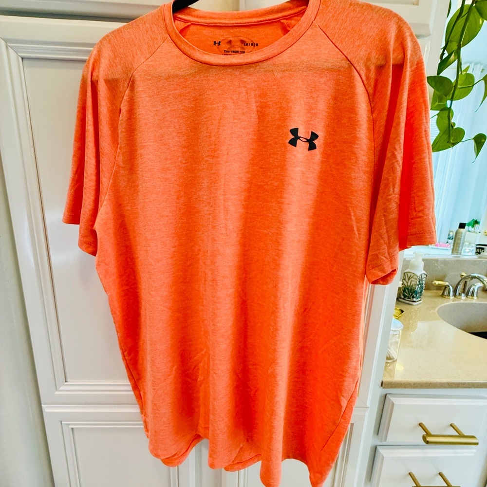 Under Armour Tech Tee – Neon Orange – Size Large